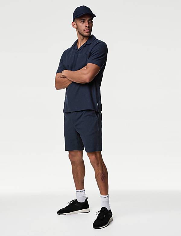 Pure Cotton Textured Polo Shirt