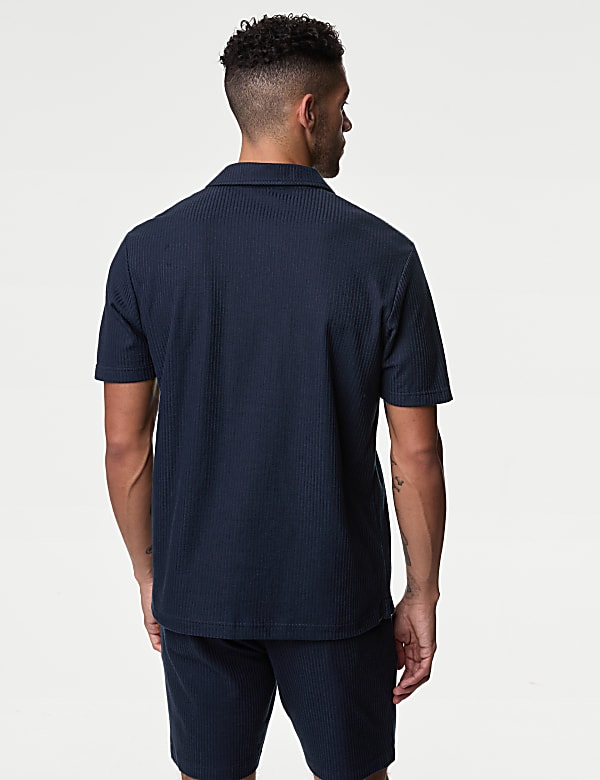 Pure Cotton Textured Polo Shirt