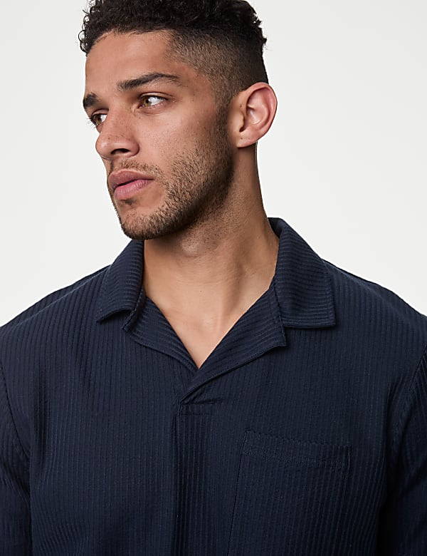 Pure Cotton Textured Polo Shirt