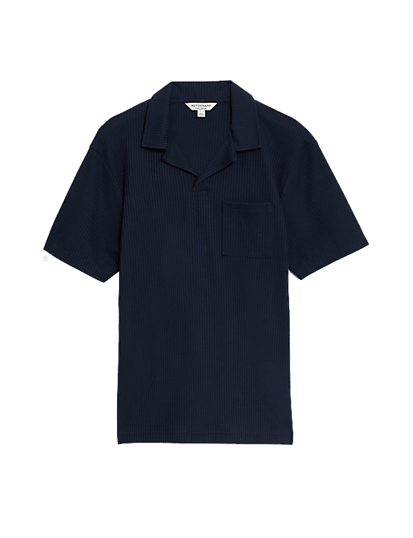 Pure Cotton Textured Polo Shirt
