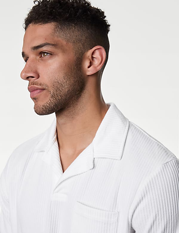 Pure Cotton Textured Polo Shirt