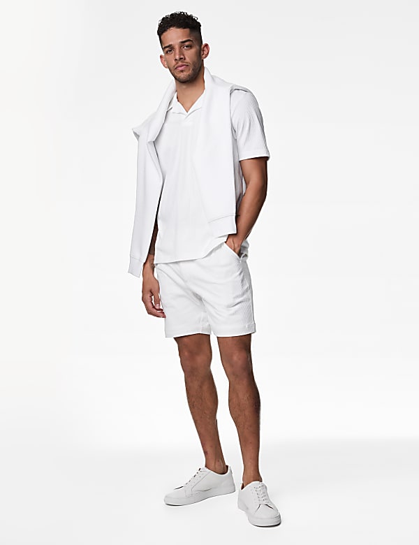 Pure Cotton Textured Polo Shirt