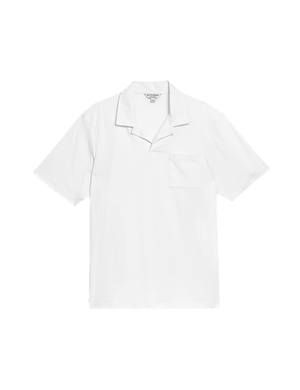 Pure Cotton Textured Polo Shirt