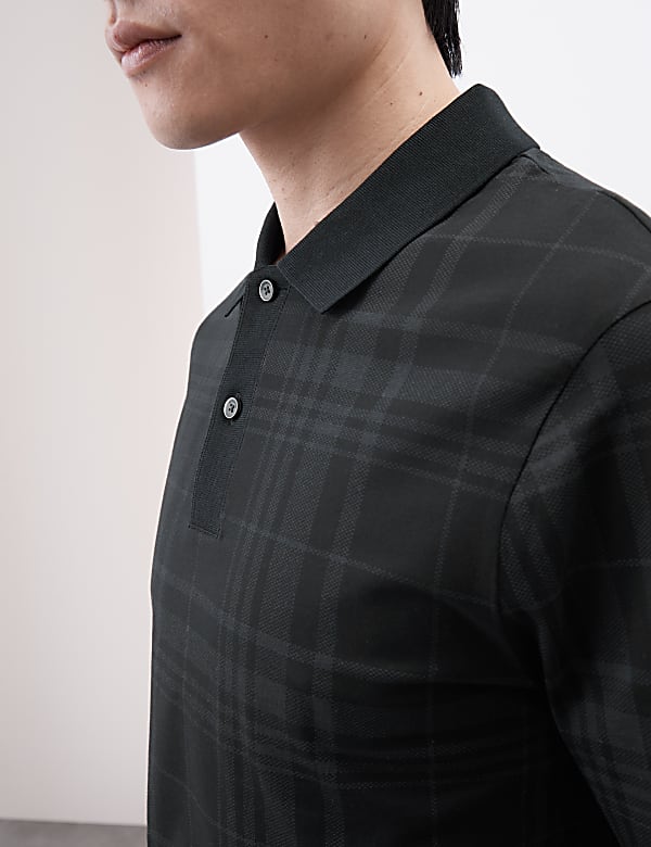 Pure Cotton Check Polo Shirt