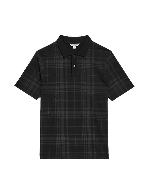 Pure Cotton Check Polo Shirt