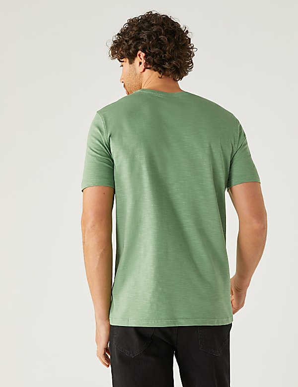 Pure Cotton Wave Graphic Crew Neck T-Shirt