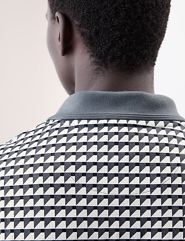 Pure Supima® Cotton Geometric Polo Shirt