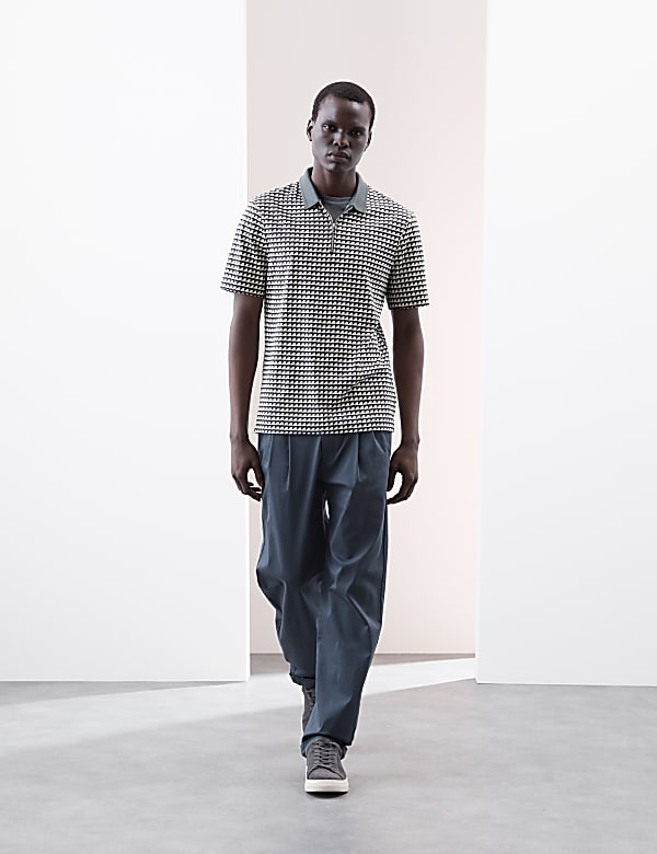 Pure Supima® Cotton Geometric Polo Shirt