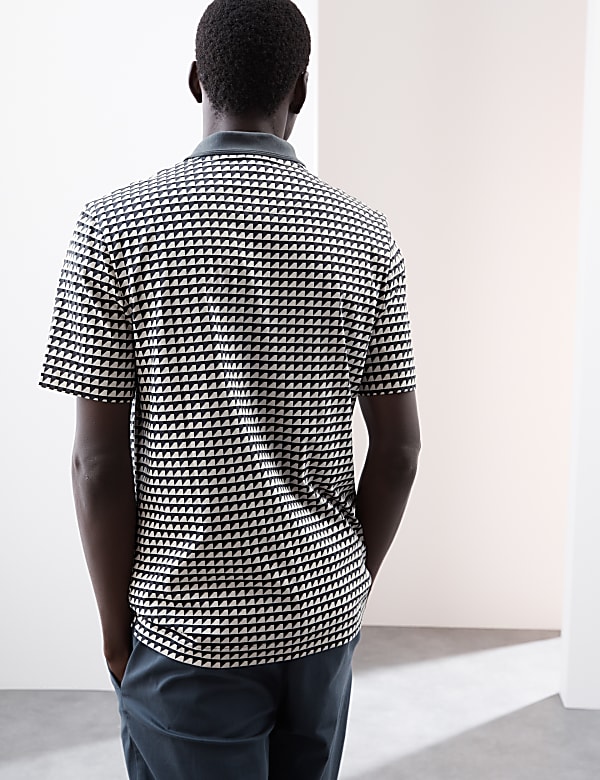 Pure Supima® Cotton Geometric Polo Shirt