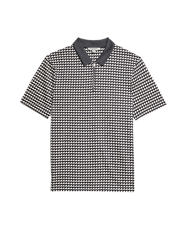 Pure Supima® Cotton Geometric Polo Shirt
