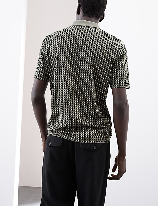 Pure Supima® Cotton Geometric Polo Shirt