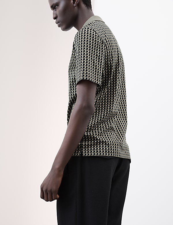 Pure Supima® Cotton Geometric Polo Shirt