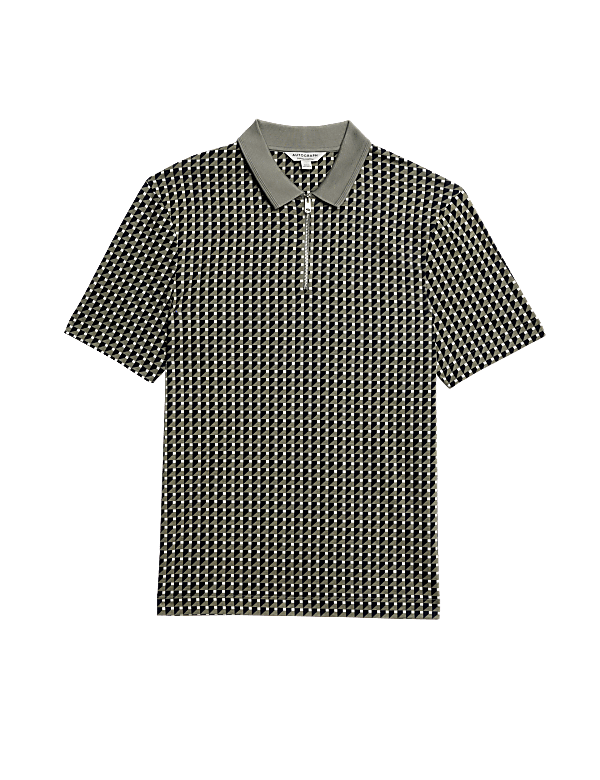 Pure Supima® Cotton Geometric Polo Shirt
