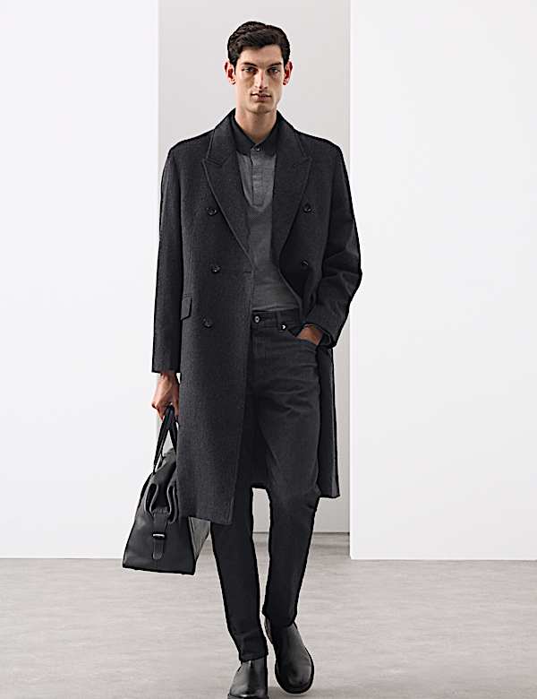 Pure Cotton Textured Long Sleeve Polo Shirt - CA