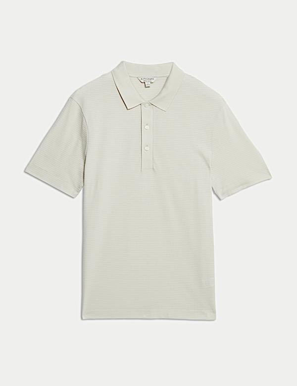 Pure Supima&reg; Cotton Textured Polo Shirt - SK
