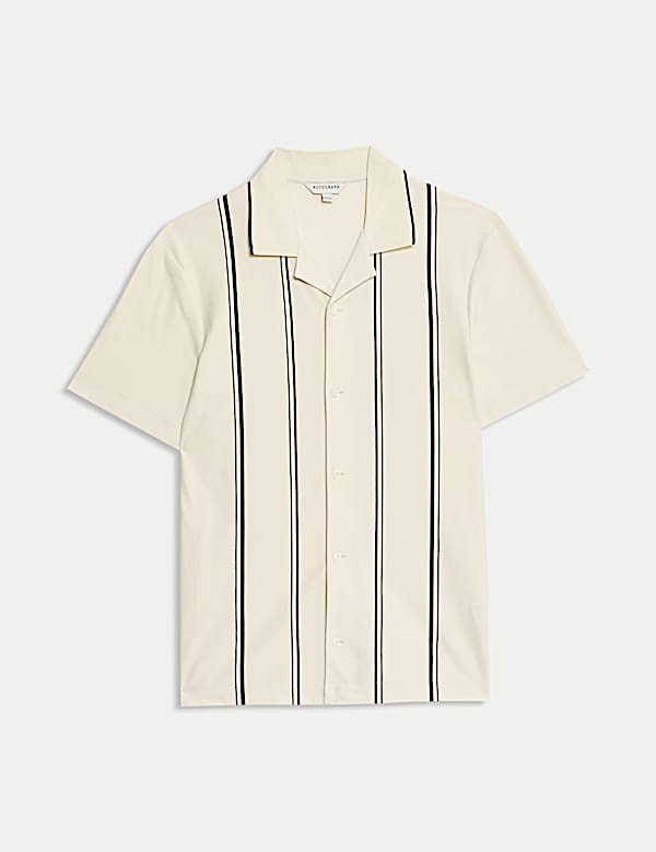 Ριγέ μπλούζα πόλο με γιακά και υψηλή περιεκτικότητα σε βαμβάκι - GR