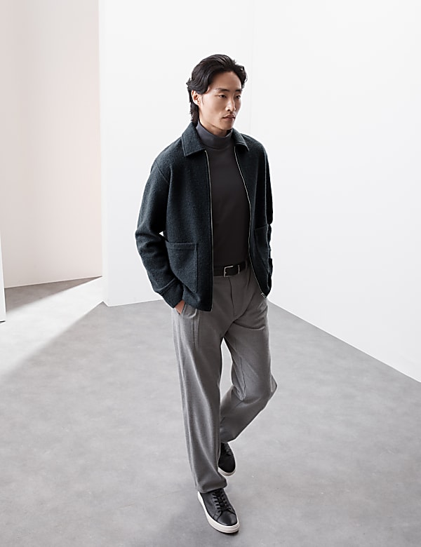 Fleece Jacket with Wool