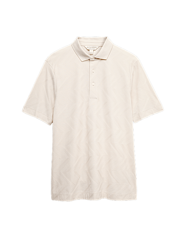 Pure Cotton Geometric Print Polo Shirt