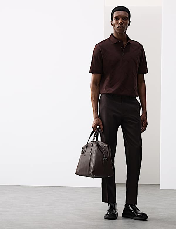 Pure Cotton Geometric Print Polo Shirt - ES