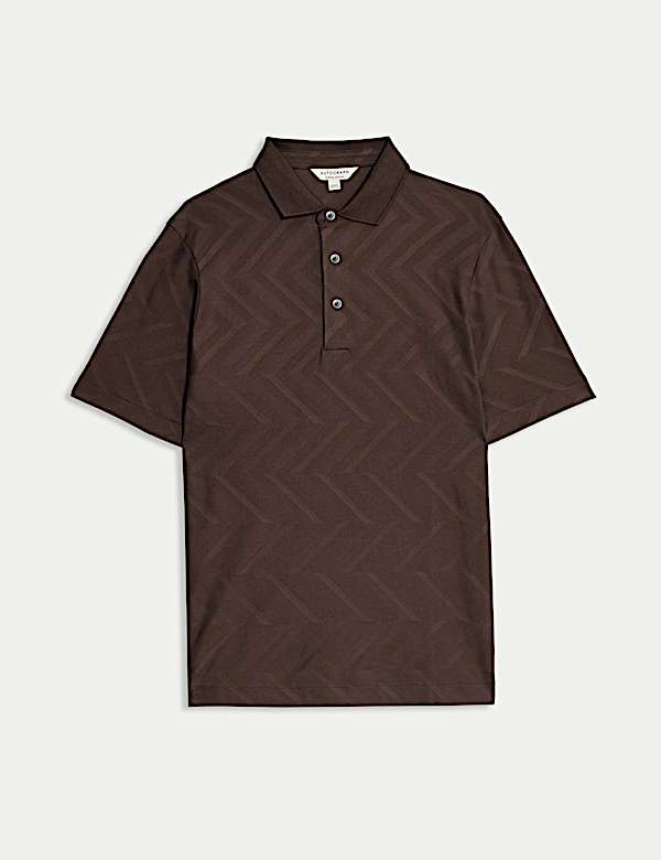 Pure Cotton Geometric Print Polo Shirt - ES