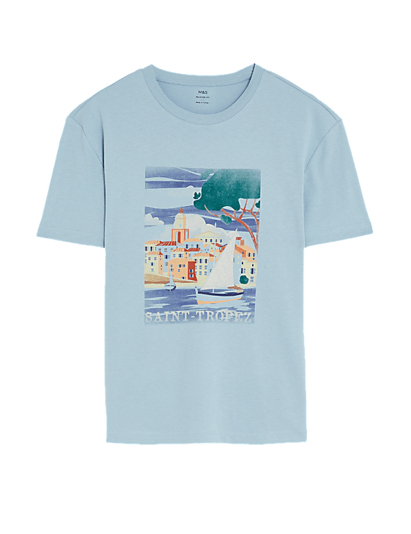 Pure Cotton Cote d'Azur Graphic T-Shirt