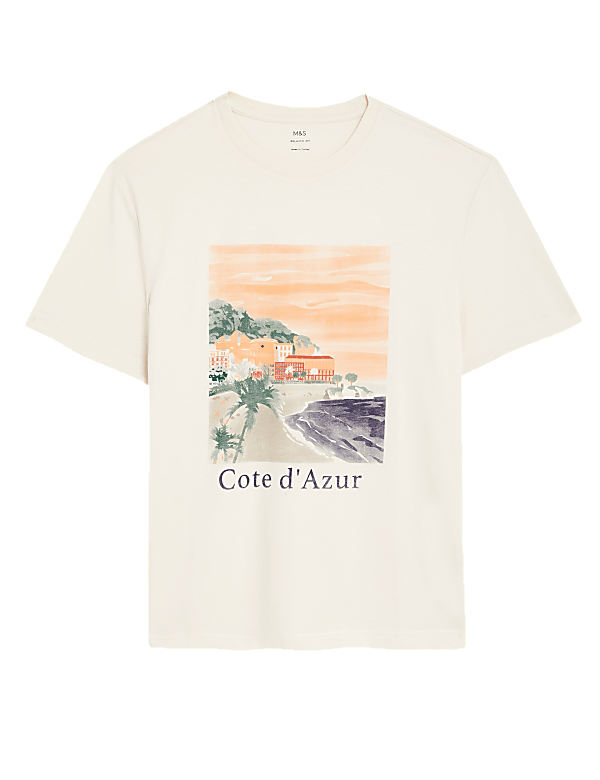 Pure Cotton Cote d'Azur Graphic T-Shirt