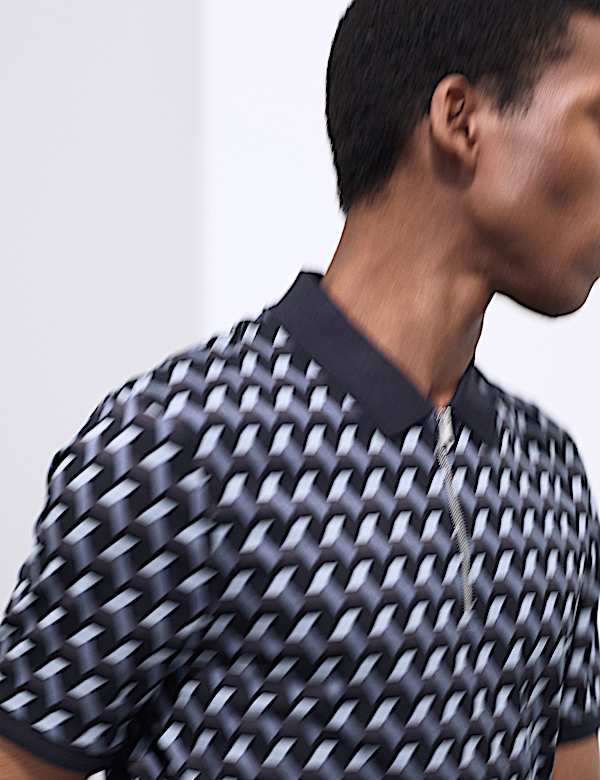 Pure Supima® Cotton Geometric Polo