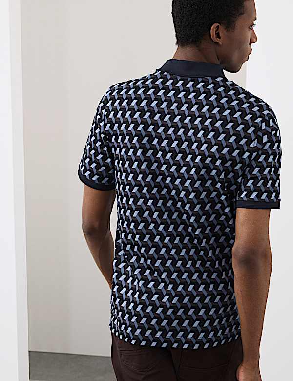 Pure Supima® Cotton Geometric Polo
