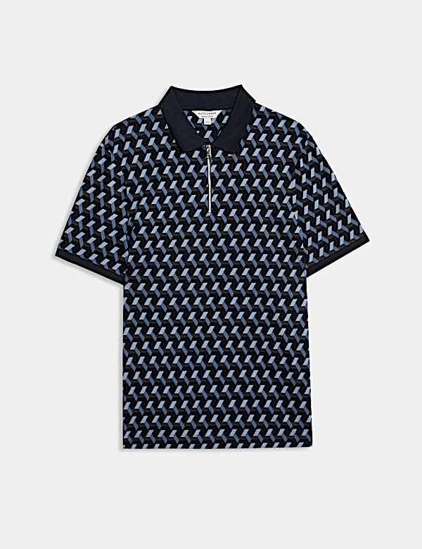 Pure Supima® Cotton Geometric Polo - NZ