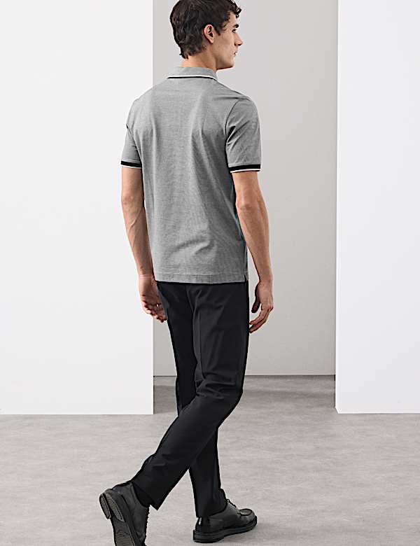 חולצת פולו ג'קארד מכותנה טהורה - IL