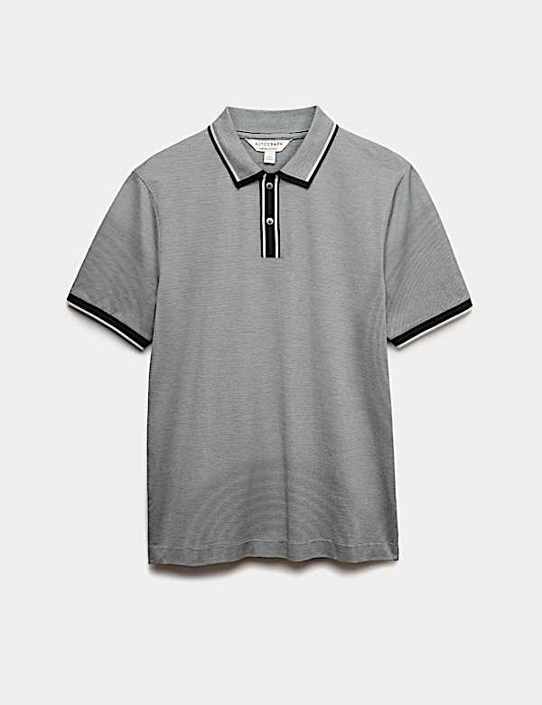 חולצת פולו ג'קארד מכותנה טהורה - IL