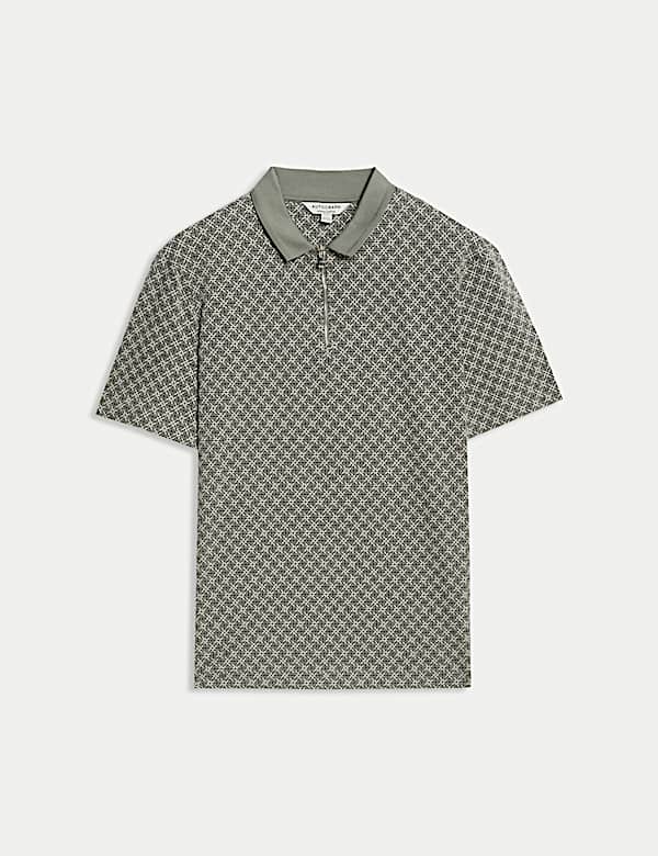 Polo 100 % coton Supima&reg; &agrave; imprim&eacute; g&eacute;om&eacute;trique - FR