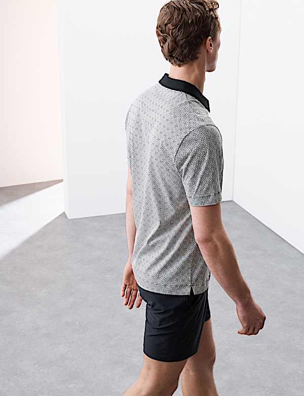 Pure Supima® Cotton Geometric Print Polo Shirt