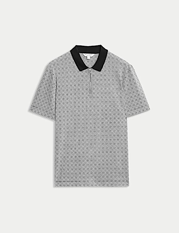 Polo 100 % coton Supima&reg; &agrave; imprim&eacute; g&eacute;om&eacute;trique - BE