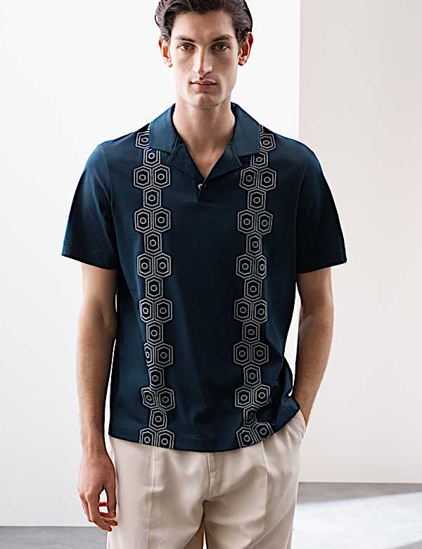 Pure Supima® Cotton Embroidered Polo Shirt - GR