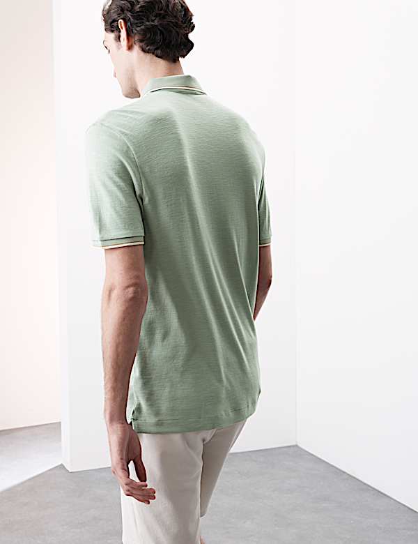 Linen Blend Polo Shirt - CZ