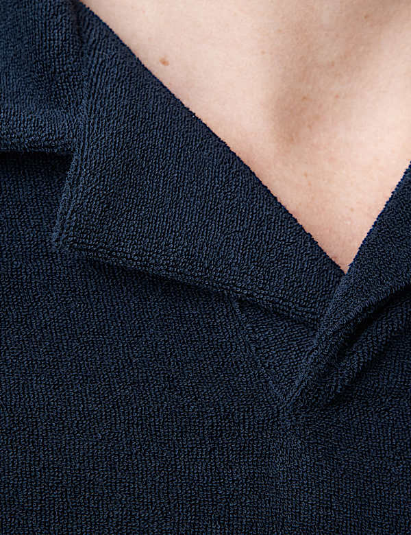 Πετσετέ μπλούζα πόλο με γιακά και υψηλή περιεκτικότητα σε βαμβάκι - GR