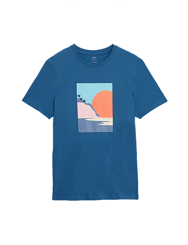 Pure Cotton Sunset Graphic T-Shirt