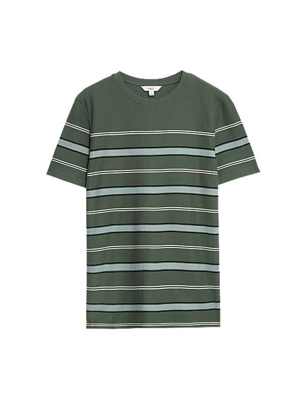 Pure Cotton Herringbone Striped T-shirt