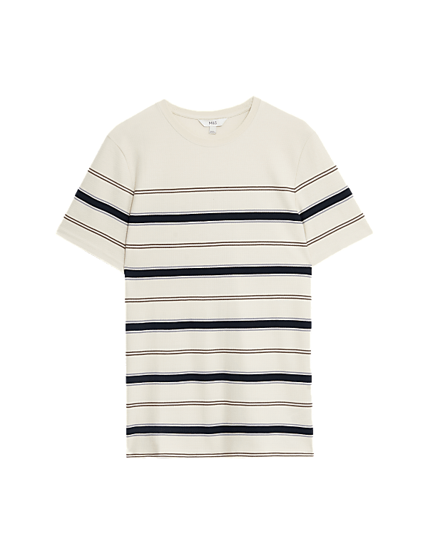 Pure Cotton Herringbone Striped T-shirt
