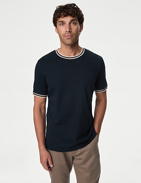 Pure Cotton Tipped T-Shirt - AT