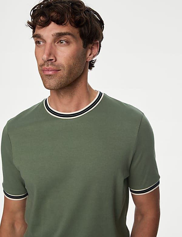 Pure Cotton Tipped T-Shirt