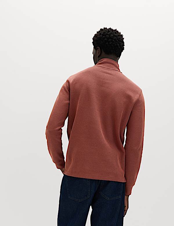 Cotton Rich Double Knit Half Zip Sweatshirt - AU