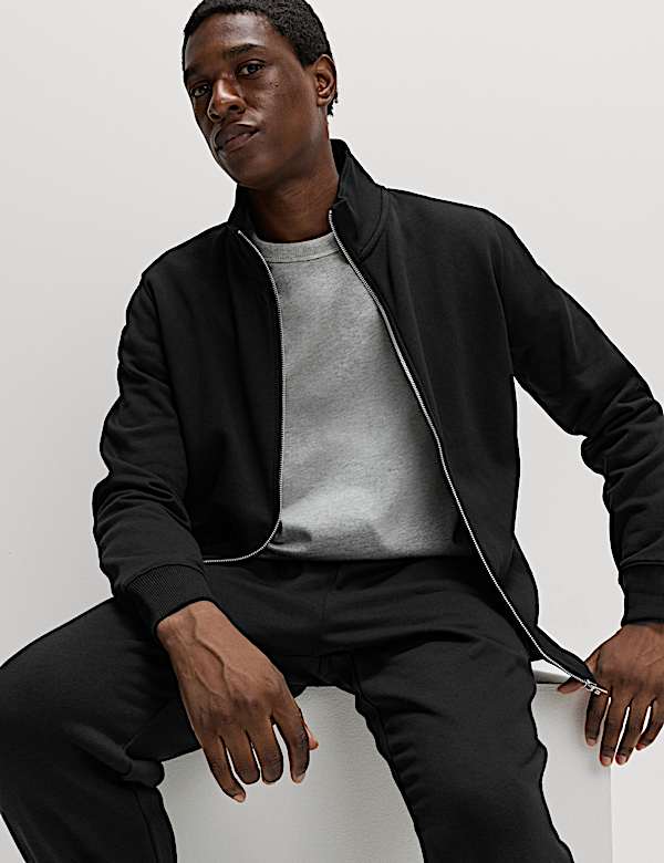 Brushed Cotton Rich Funnel Neck Sweatshirt - NL
