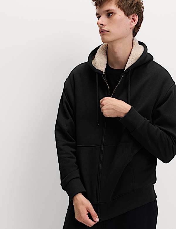 Cotton Rich Fleece Lined Hoodie
