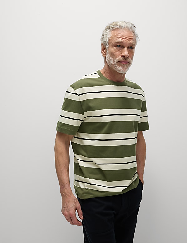 Pure Cotton Striped T-Shirt