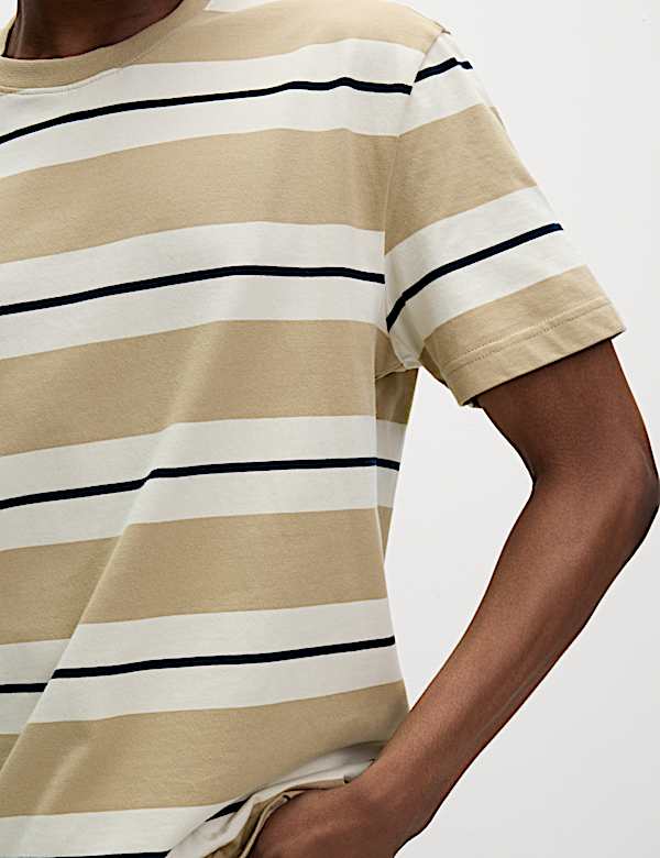 Pure Cotton Striped T-Shirt