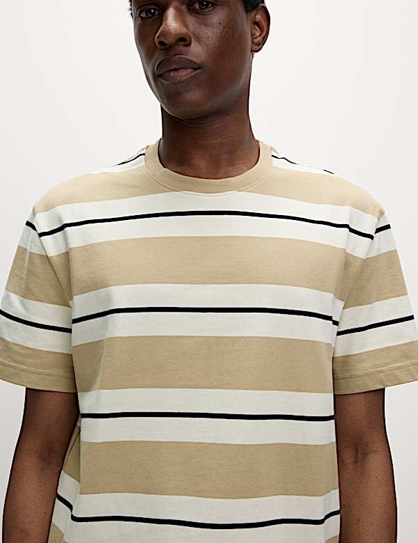 Pure Cotton Striped T-Shirt