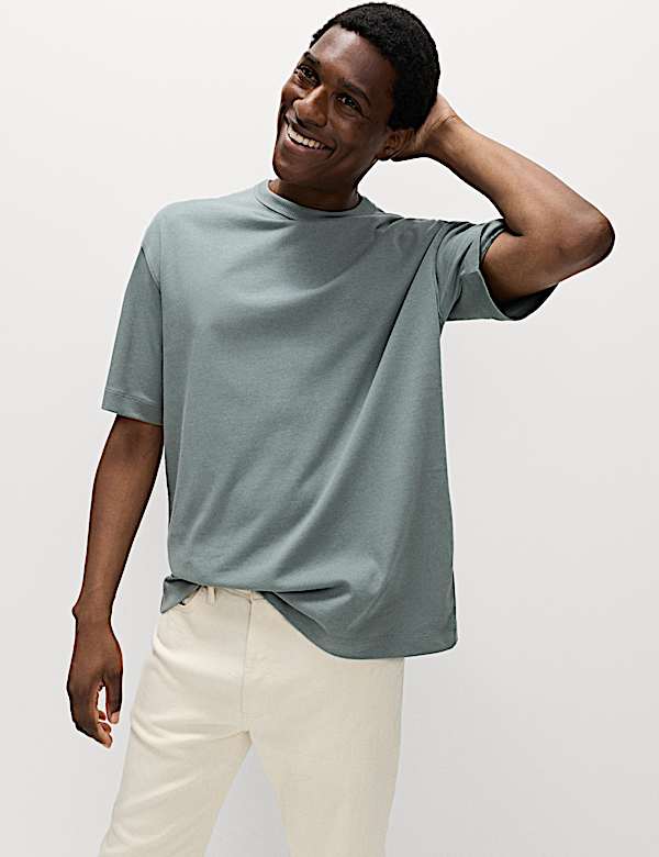 T-shirt &eacute;pais coupe large 100 % coton - CH