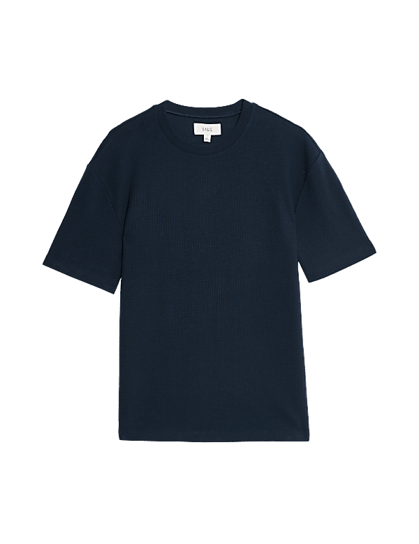 Relaxed Pure Cotton Waffle T-Shirt